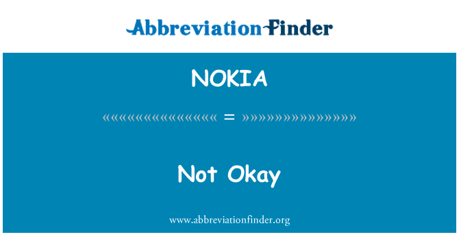 NOKIA: Tamam değil