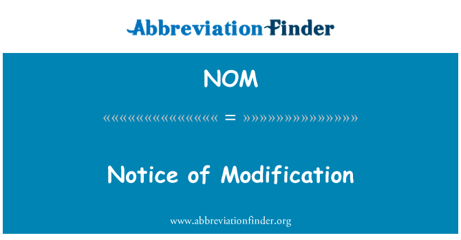 NOM: Avi pou moun ki modifye