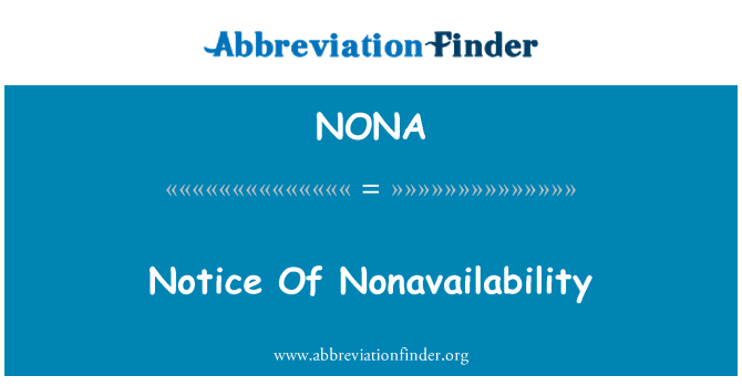 NONA: Avviż ta ' l-Nonavailability