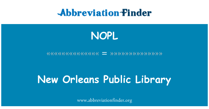 NOPL: New Orleans-Stadtbibliothek