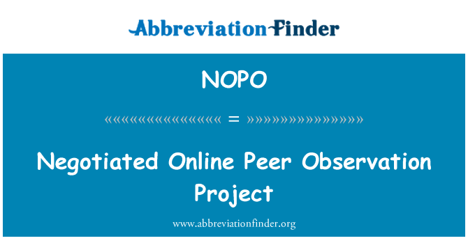 NOPO: Negotiated Online Peer Observation Project