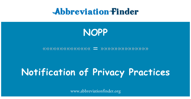 NOPP: 隱私慣例的通知
