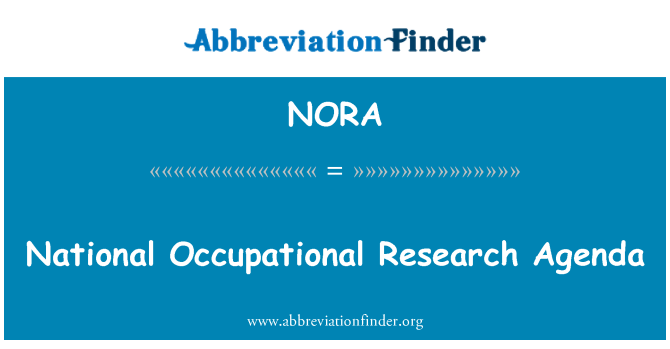 NORA: National Occupational Research Agenda