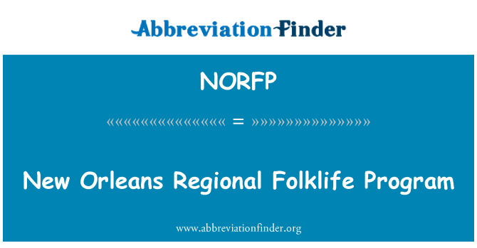 NORFP: New Orleans regionalni Folklife Program