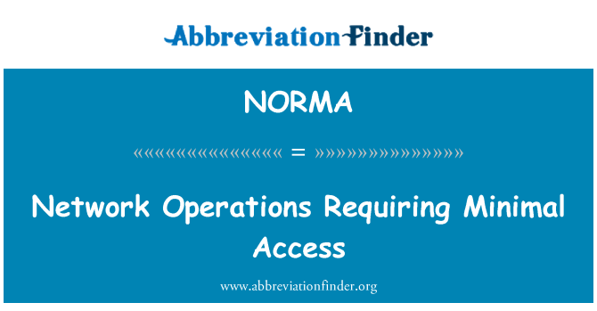 NORMA: Omrežne operacije, ki zahtevajo minimalno dostop