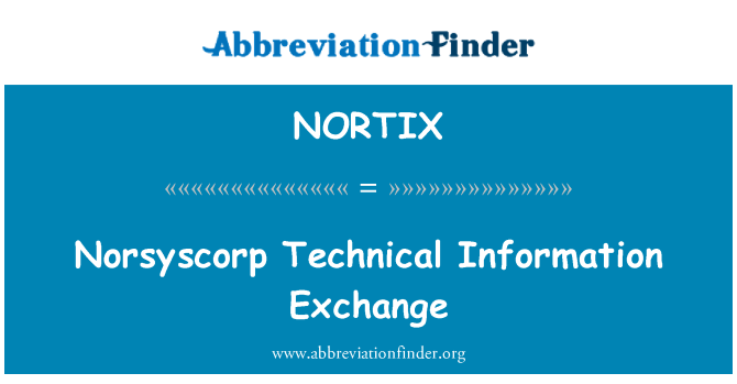 NORTIX: Norsyscorp तकनीकी जानकारी के आदान प्रदान