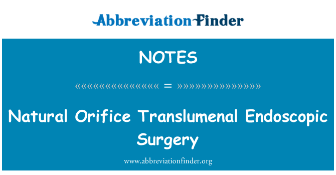NOTES: Kirurġija Endoscopic fetħa naturali Translumenal