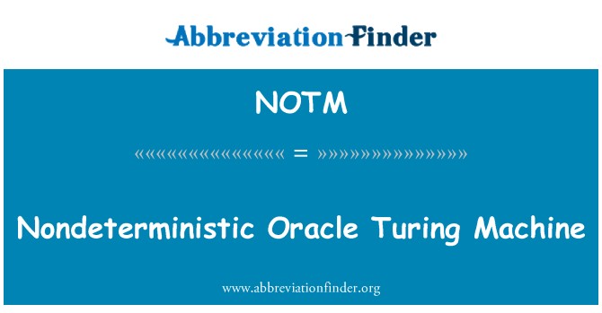 NOTM: Недетерминированные Oracle машина Тьюринга