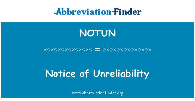 NOTUN: Avi pou moun ki Fiabilité