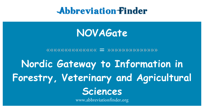 NOVAGate: Nordic gerbang maklumat dalam Perhutanan, Sains Pertanian dan Veterinar