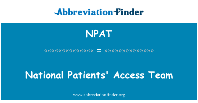 NPAT: Quốc gia bệnh nhân truy cập Nhóm