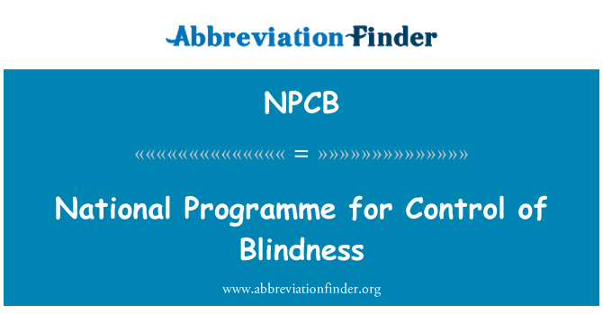 NPCB: Národní program pro kontrolu slepoty