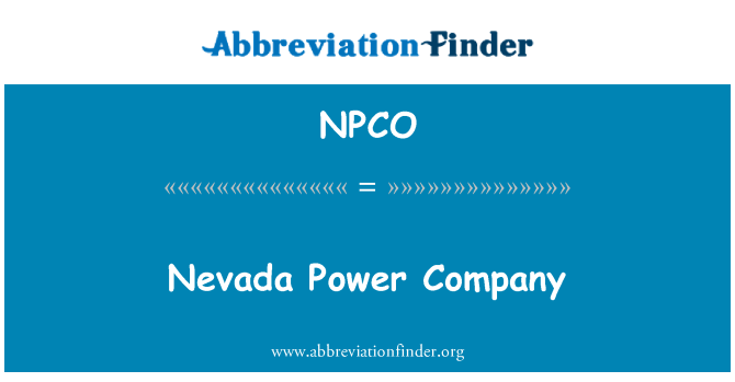 NPCO: 네바다 전력 회사