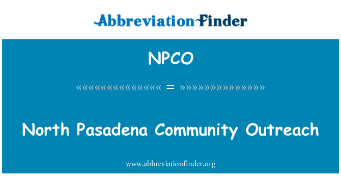 NPCO: Allgymorth cymunedol Pasadena Gogledd