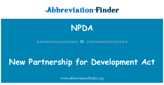NPDA: 開発法のための新パートナーシップ