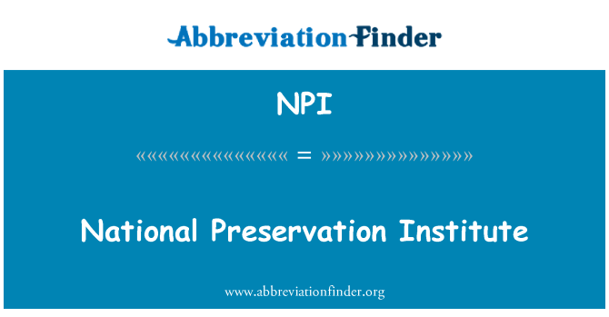 NPI: Istituto nazionale di conservazione