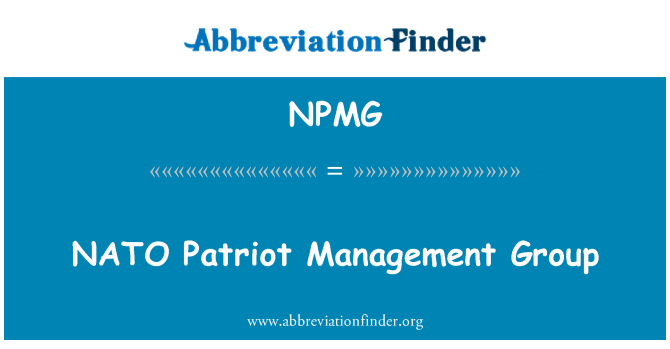 NPMG: NATO Patriot Management Group