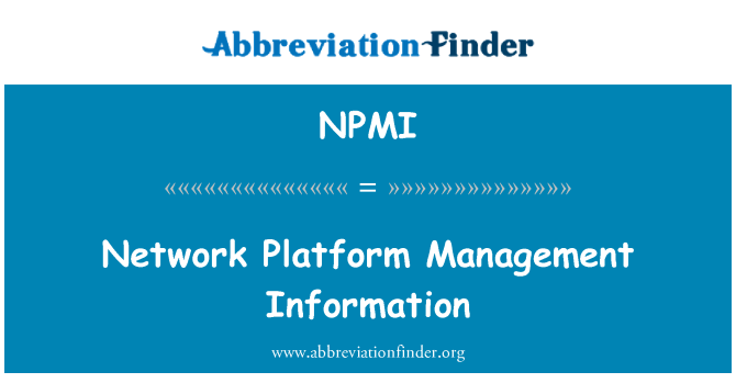 NPMI: 網路平臺管理資訊