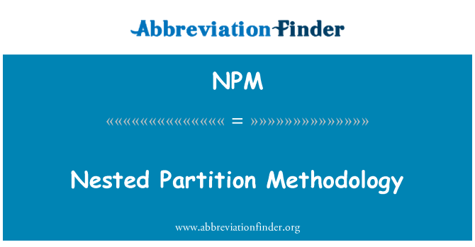 NPM: Metodologia di partizione nidificati