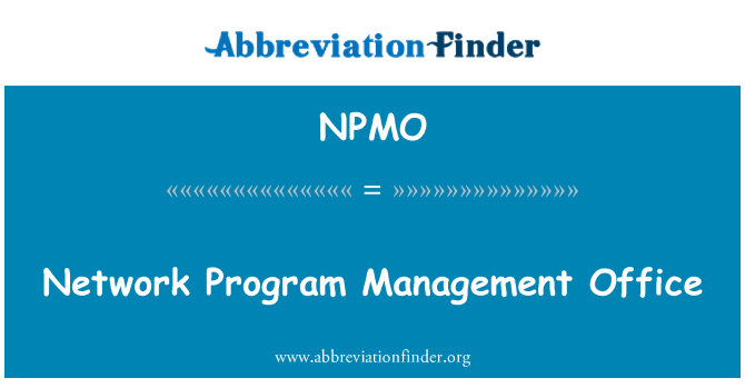 NPMO: Network Program Management Office