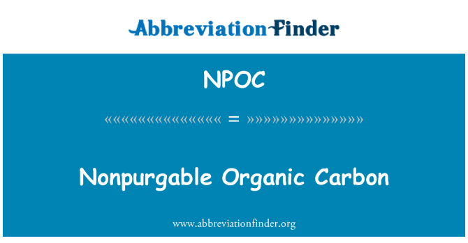 NPOC: Nonpurgable 有機碳