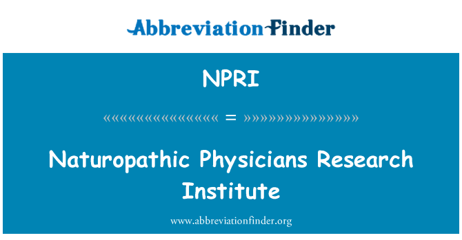 NPRI: Naturopathic lääkärit Research Institute