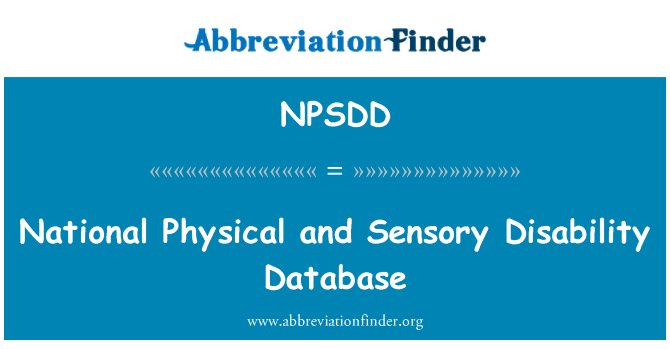 NPSDD: Bazy danych krajowego niepełnosprawności fizycznej i sensoryczne