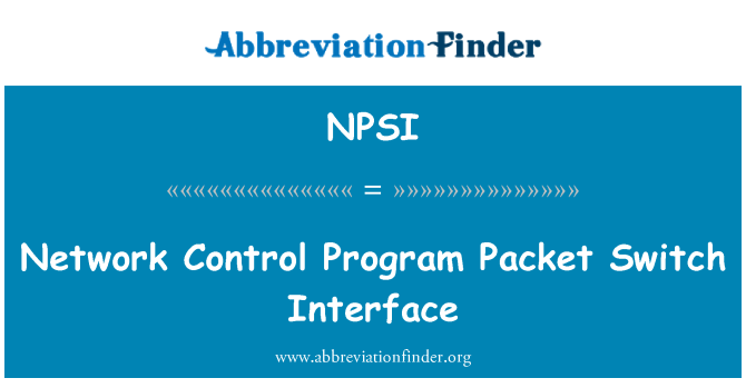 NPSI: 網路控制封包交換介面