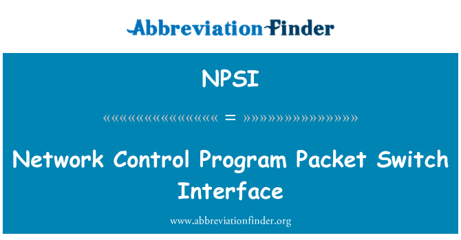 NPSI: -Kontrol Program pakke Switch netværksgrænseflade