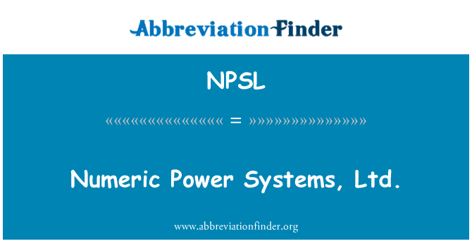NPSL: Číselný Power Systems, S.r.o.