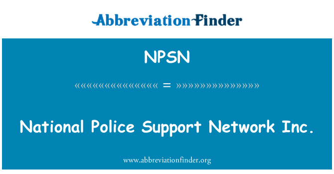 NPSN: Nacional polícia suporte Network Inc.