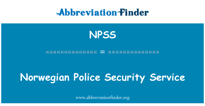 NPSS: Sèvis sekirite polis Nòvejyen