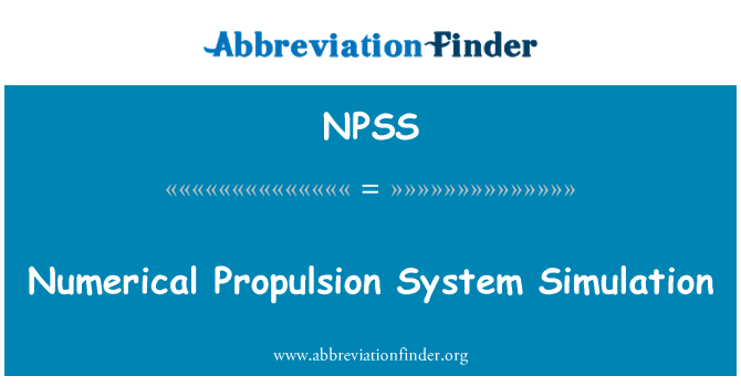 NPSS: Numerické pohonný systém simulácie