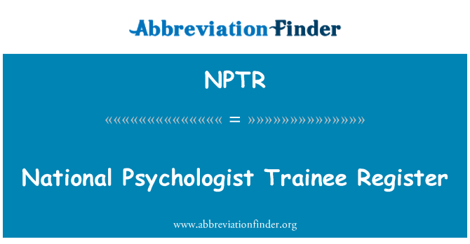 NPTR: Národní psycholog Trainee registr