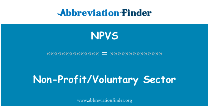 NPVS: Non-Profit/Voluntary Sector