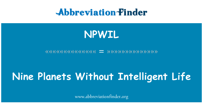 NPWIL: Nou planetes sense vida intel·ligent