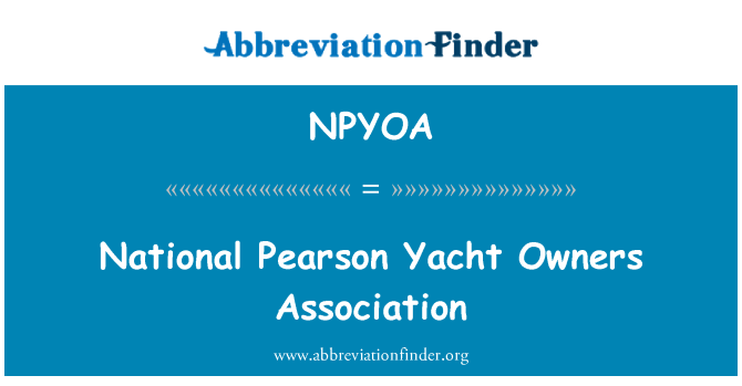 NPYOA: Associação de proprietários de iates de Pearson nacional