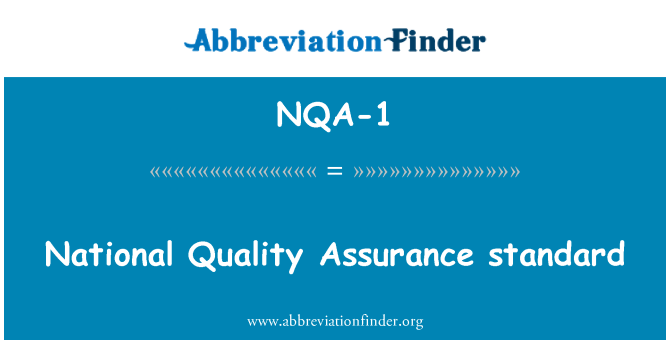 NQA-1: Národní standard kvality