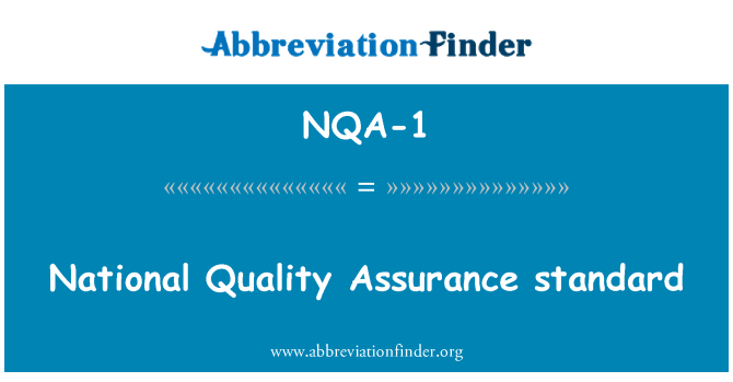 NQA-1: Nationale Quality Assurance standard