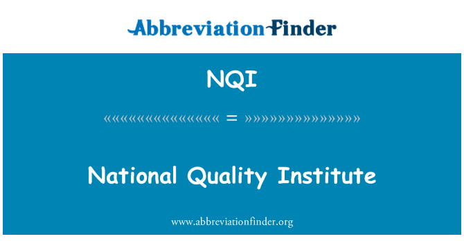 NQI: Národní institut pro kvalitu