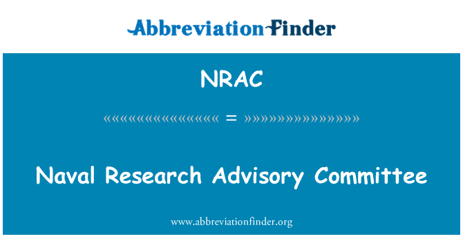 NRAC: Naval Research Advisory Committee