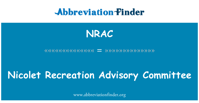 NRAC: Nicolet Recreation Advisory Committee