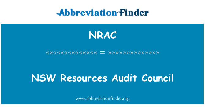 NRAC: NSW Resources Audit Council
