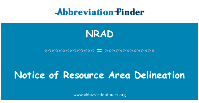 NRAD: 资源区划定的通知
