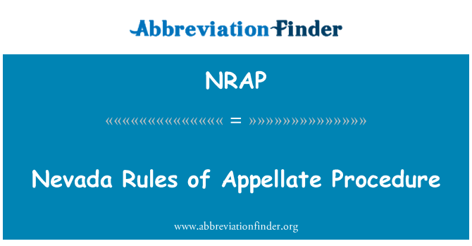 NRAP: Невада правил процедуры обжалования