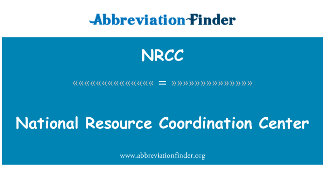 NRCC: National Resource Coordination Center