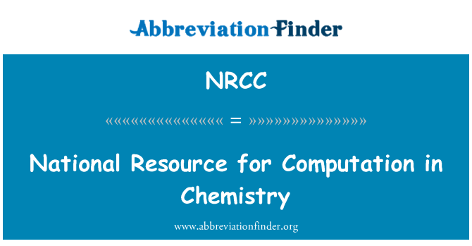 NRCC: משאב לאומי לעריכת חישובים בכימיה
