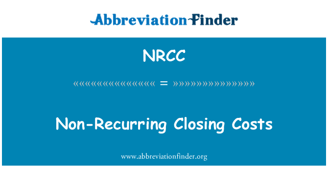 NRCC: Non-Recurring Closing Costs