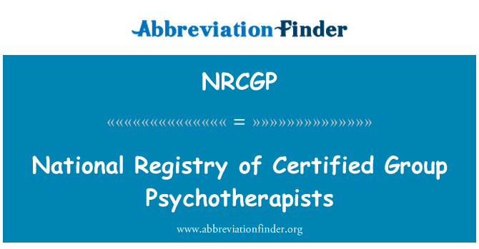 NRCGP: Reġistru nazzjonali ta ' l-grupp ċertifikata Psychotherapists