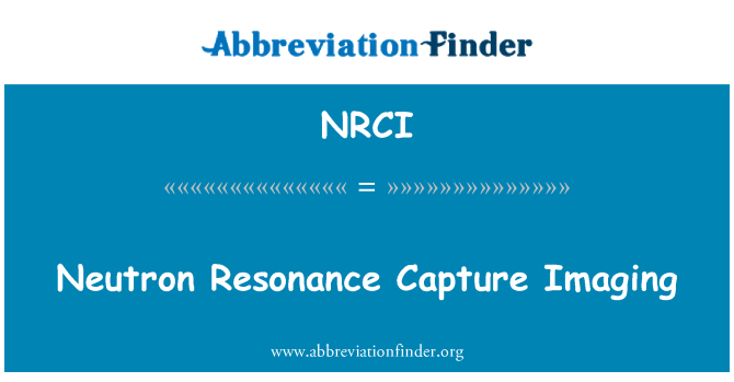 NRCI: Nevtronov Resonance zajemanje slik